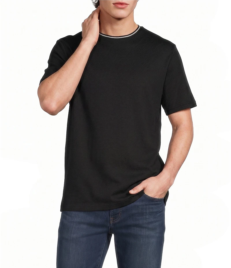 Murano Liquid Luxury Slim Fit Textured Short Sleeve T-Shirt