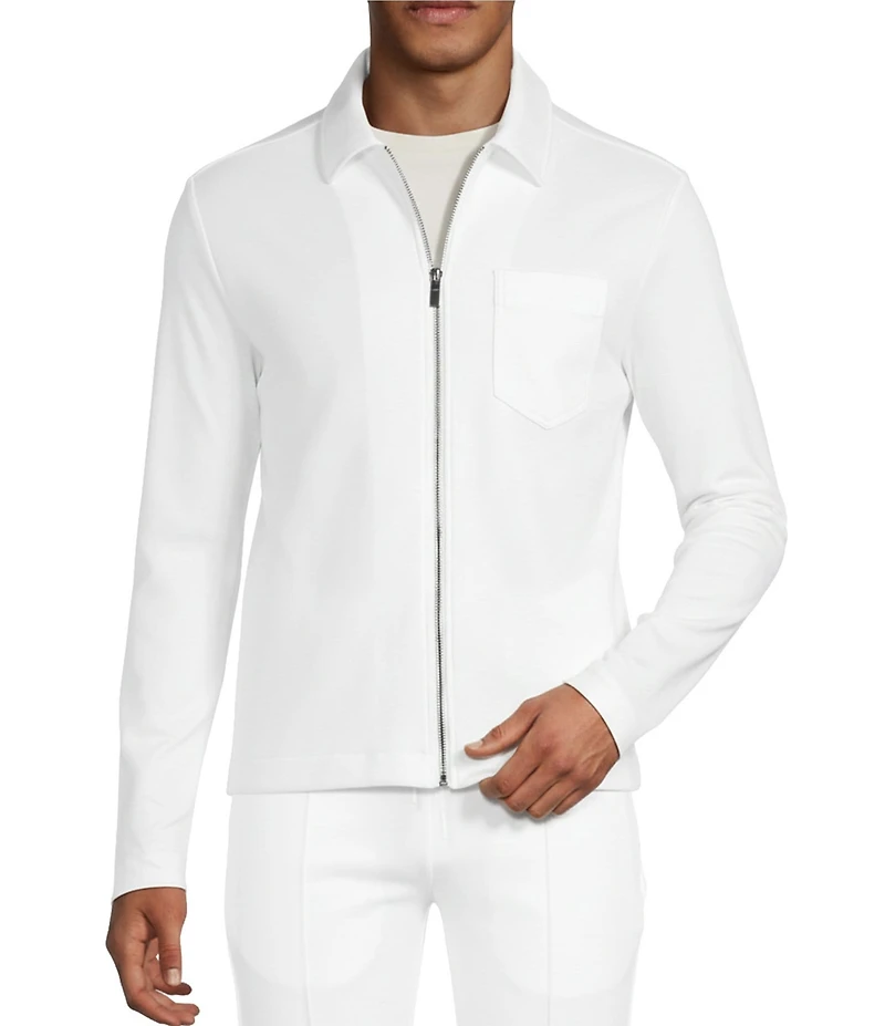 Murano Liquid Luxury Slim Fit Zip Shirt Jacket