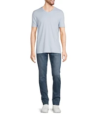Murano Liquid Luxury Solid Short-Sleeve V-Neck T-Shirt