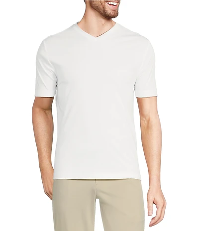 Murano Liquid Luxury Solid Short-Sleeve V-Neck T-Shirt