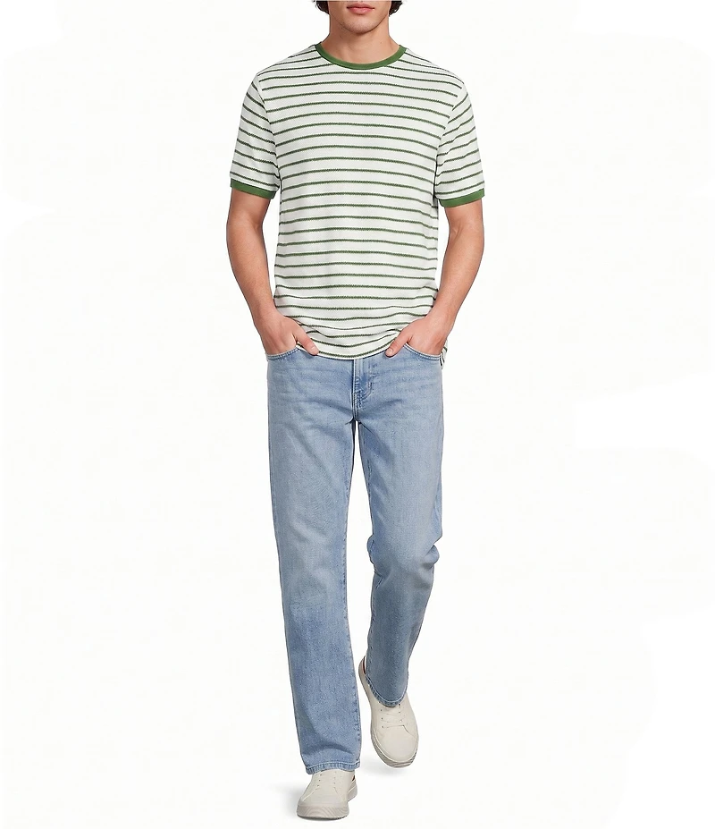 Murano Liquid Luxury Stripe Crew Neck Short Sleeve T-Shirt