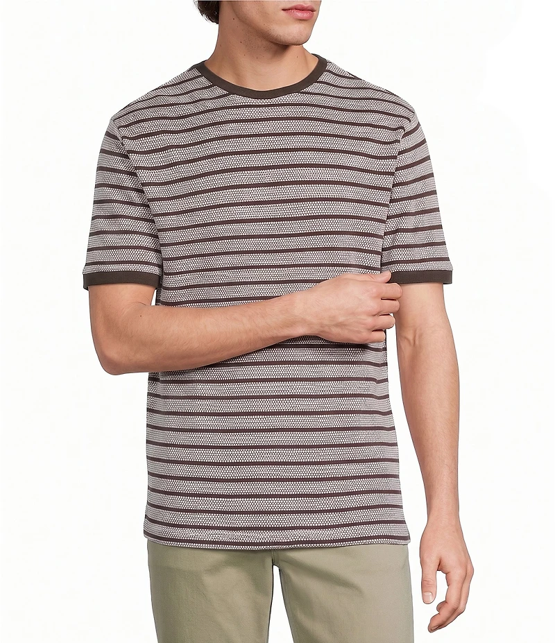 Murano Liquid Luxury Stripe Crew Neck Short Sleeve T-Shirt