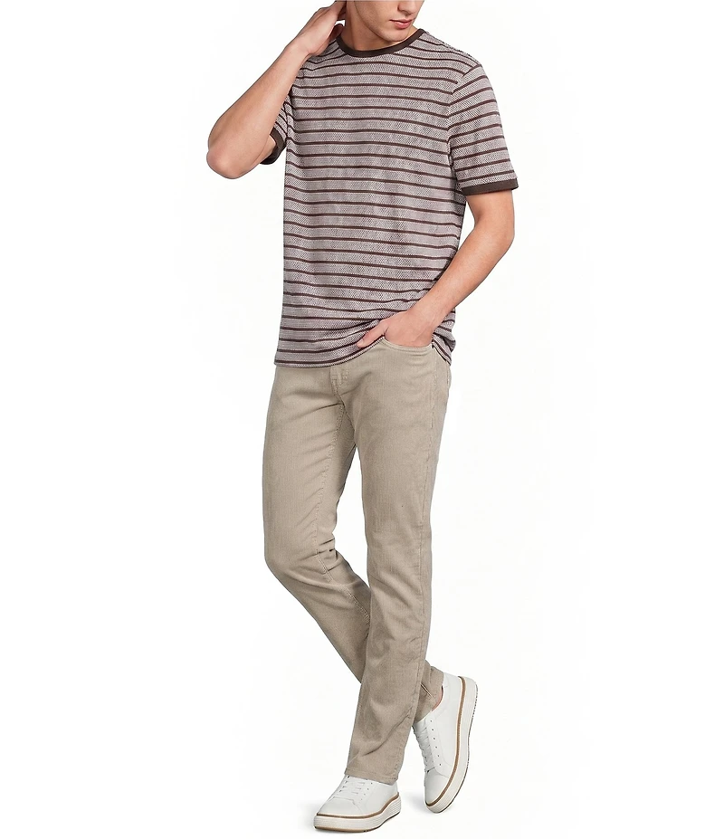 Murano Liquid Luxury Stripe Crew Neck Short Sleeve T-Shirt