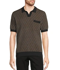 Murano Modern Performance Johnny Collar Short Sleeve Knit Sweater