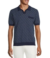 Murano Modern Performance Johnny Collar Short Sleeve Knit Sweater