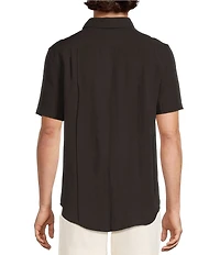 Murano Oaxaca Collection Classic Fit Textured Solid Short Sleeve Woven Shirt