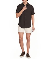 Murano Oaxaca Collection Classic Fit Textured Solid Short Sleeve Woven Shirt