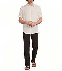 Murano Oaxaca Collection Classic Fit Textured Solid Short Sleeve Woven Shirt