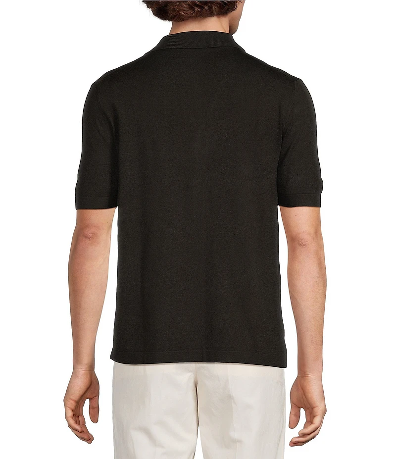 Murano Oaxaca Collection Crochet Pieced Short Sleeve Woven Camp Shirt