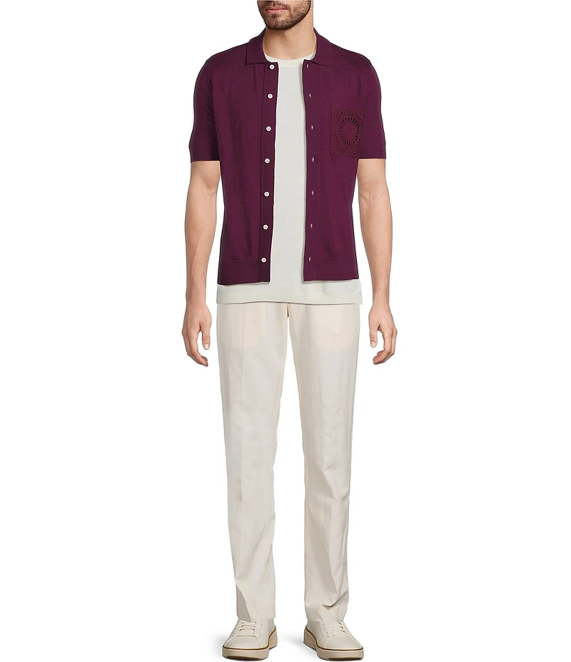 Murano Oaxaca Collection Crochet Pocket Coatfront Shirt