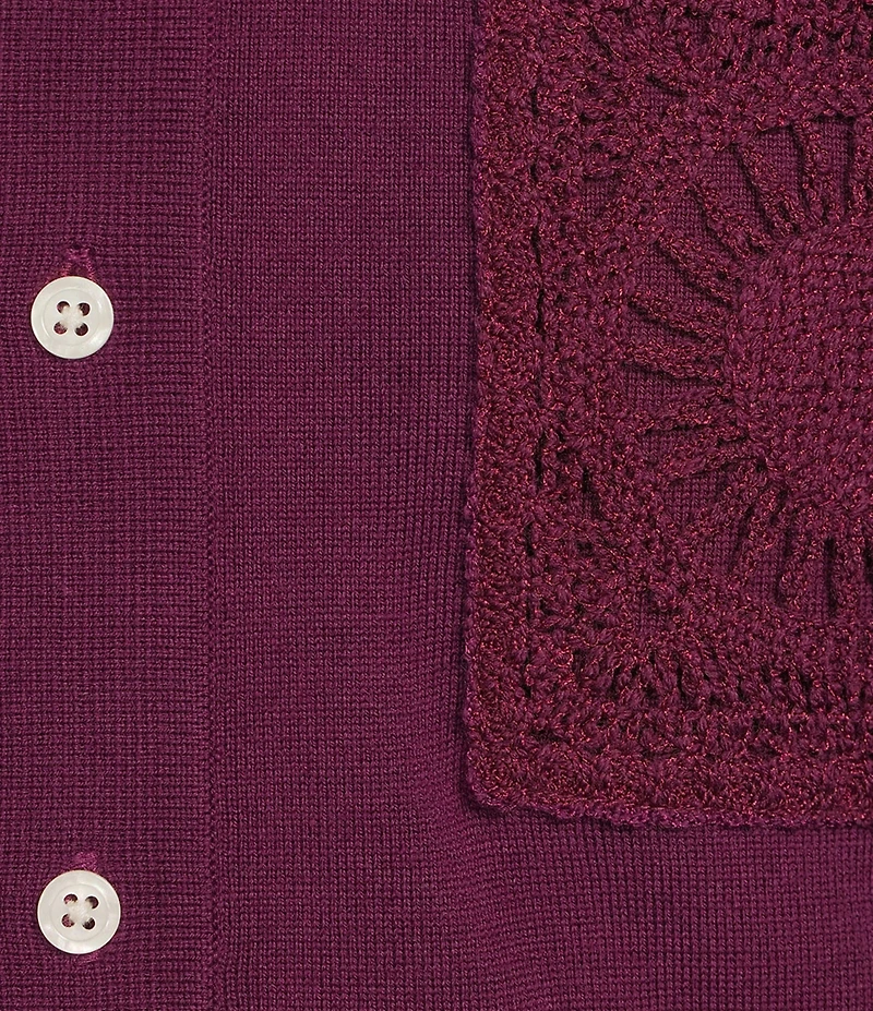 Murano Oaxaca Collection Crochet Pocket Coatfront Shirt