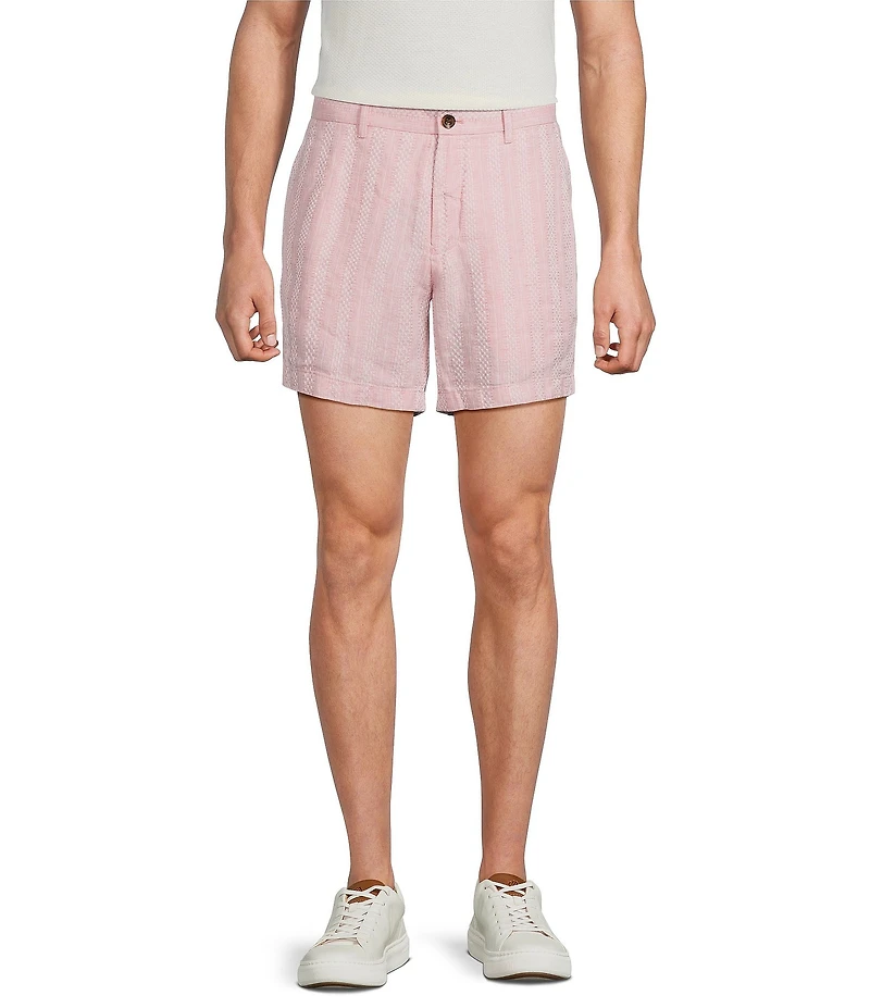 Murano Oaxaca Collection Linen Striped 5.5#double; Inseam Shorts