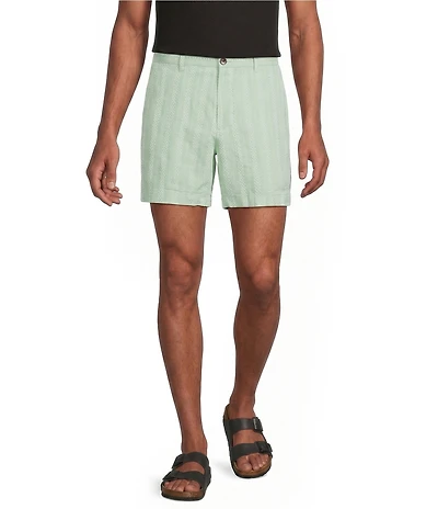 Murano Oaxaca Collection Linen Striped 5.5#double; Inseam Shorts