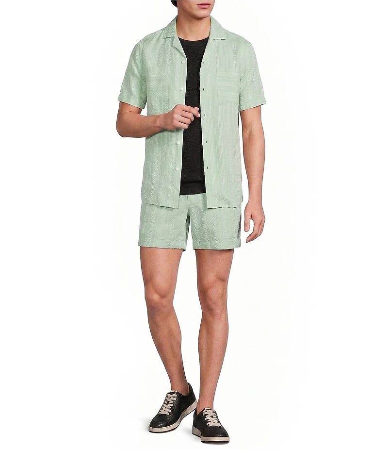 Murano Oaxaca Collection Linen Striped 5.5#double; Inseam Shorts
