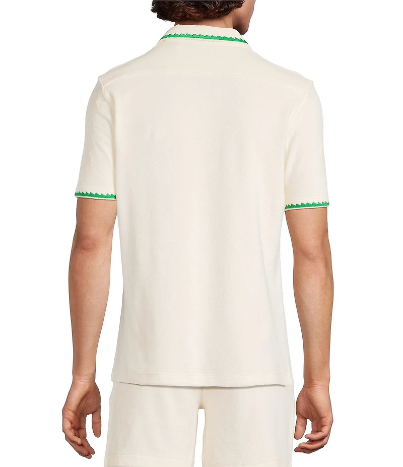 Murano Oaxaca Collection Slim Fit Embroidered Gecko Pocket Short Sleeve Woven Shirt