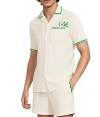 Murano Oaxaca Collection Slim Fit Embroidered Gecko Pocket Short Sleeve Woven Shirt