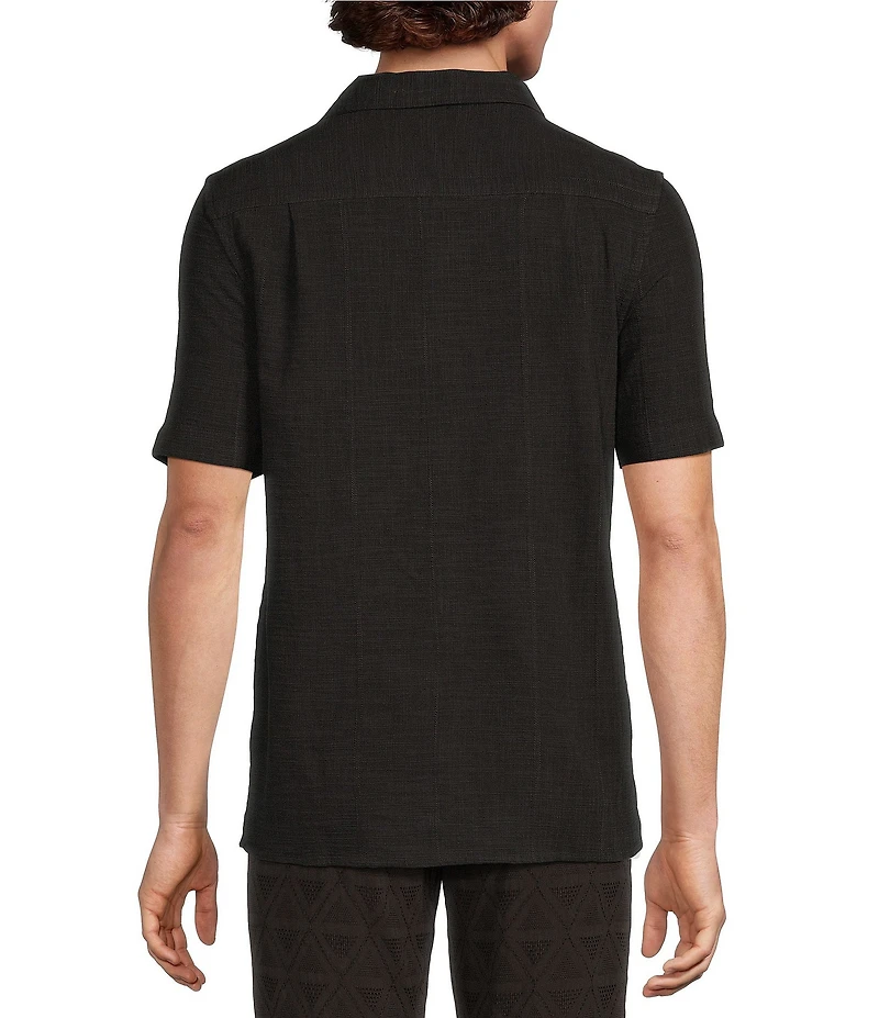 Murano Oaxaca Collection Slim Fit Embroidered Short Sleeve Woven Camp Shirt