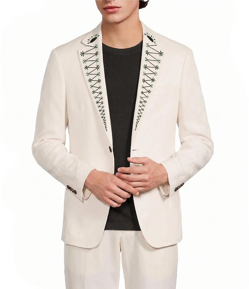 Murano Oaxaca Collection Slim Fit Embroidery Lapel Suit Separates Jacket
