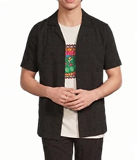 Murano Oaxaca Collection Slim Fit Geo Jacquard Short Sleeve Woven Camp Shirt