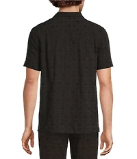 Murano Oaxaca Collection Slim Fit Geo Jacquard Short Sleeve Woven Camp Shirt