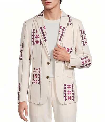 Murano Oaxaca Collection Slim Fit Printed Suit Separates Jacket