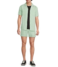 Murano Oaxaca Collection Slim Fit Linen Stripe Short Sleeve Woven Shirt