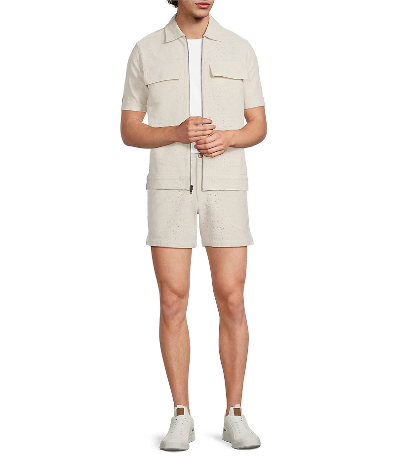 Murano Palm Springs Collection Eyelet Geo Print 5.5#double; Inseam Shorts