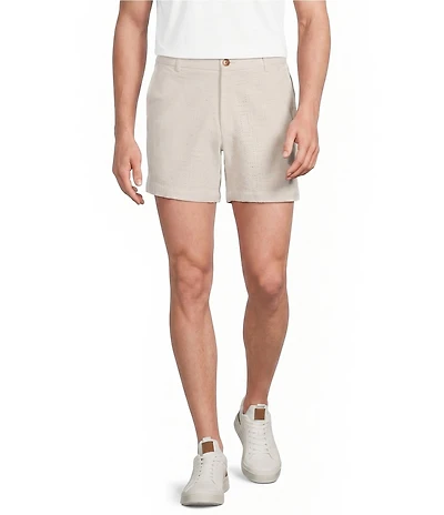 Murano Palm Springs Collection Coordinating Eyelet Geo Print 5.5#double; Inseam Shorts