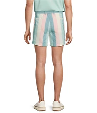 Murano Palm Springs Collection Linen Blend Stripe 5.5#double; Inseam Shorts