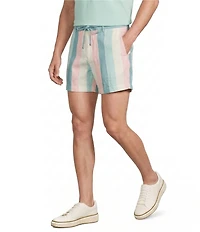 Murano Palm Springs Collection Linen Blend Stripe 5.5#double; Inseam Shorts
