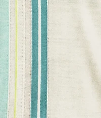 Murano Palm Springs Collection Miter Stripe Snit Short Sleeve Zip Knit Polo Shirt