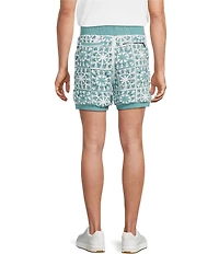 Murano Palm Springs Collection Palm Tree Crochet 5.5#double; Inseam Shorts
