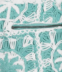 Murano Palm Springs Collection Palm Tree Crochet 5.5#double; Inseam Shorts