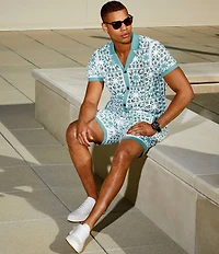 Murano Palm Springs Collection Palm Tree Crochet 5.5#double; Inseam Shorts