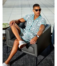 Murano Palm Springs Collection Palm Tree Crochet 5.5#double; Inseam Shorts