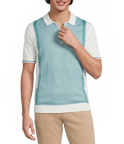 Murano Palm Springs Collection Quarter-Zip Short Sleeve Polo Shirt