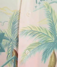 Murano Palm Springs Collection Slim Fit City Print Short Sleeve Woven Camp Shirt