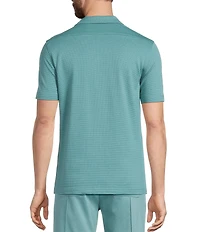 Murano Palm Springs Collection Slim Fit Embroidered Short Sleeve Coatfront Shirt