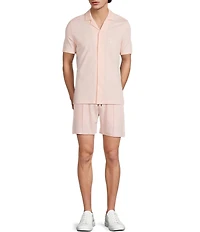 Murano Palm Springs Collection Slim Fit Embroidered Short Sleeve Coatfront Shirt