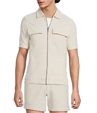 Murano Palm Springs Collection Slim Fit Eyelette Geo Print Shirt Jacket