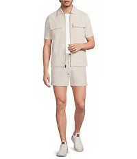 Murano Palm Springs Collection Coordinating Slim Fit Eyelet Geo Print Shirt Jacket