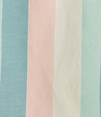 Murano Palm Springs Collection Slim Fit Linen Stripe Short Sleeve Woven Shirt