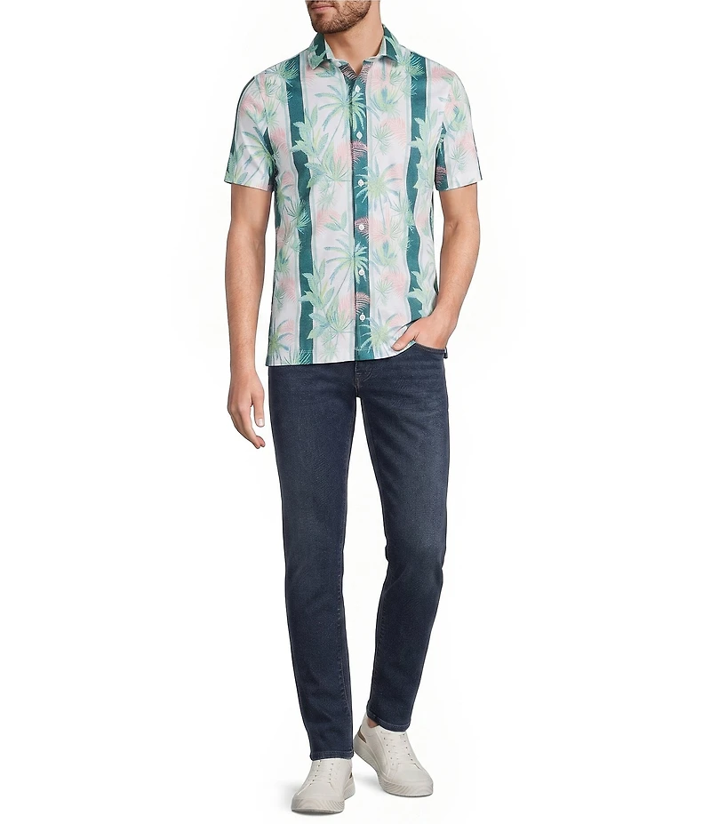 Murano Palm Springs Collection Slim Fit Stripe Button Front Shirt