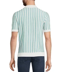 Murano Palm Springs Collection Stripe Quarter-Zip Short Sleeve Polo Shirt