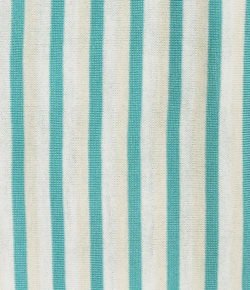 Murano Palm Springs Collection Stripe Quarter-Zip Short Sleeve Polo Shirt