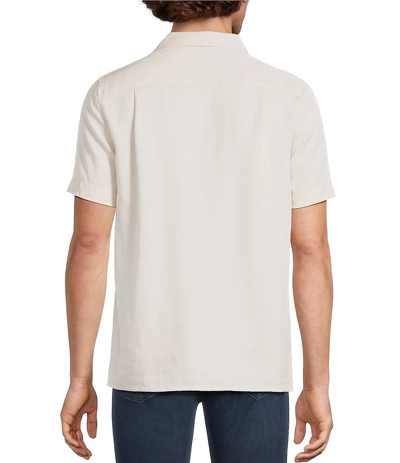 Murano Palm Springs Collection Stripe Slim Fit Short Sleeve Camp Shirt