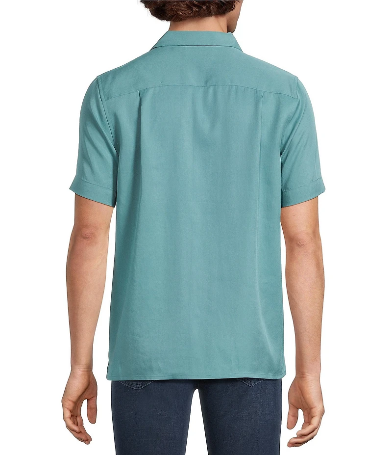 Murano Palm Springs Collection Stripe Slim Fit Short Sleeve Camp Shirt