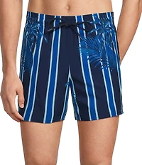 Murano Palm Stripe 5#double; Cabana Swim Trunks