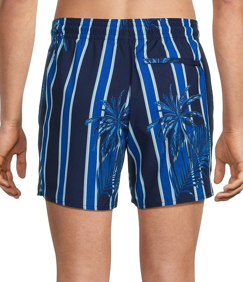 Murano Palm Stripe 5#double; Cabana Swim Trunks