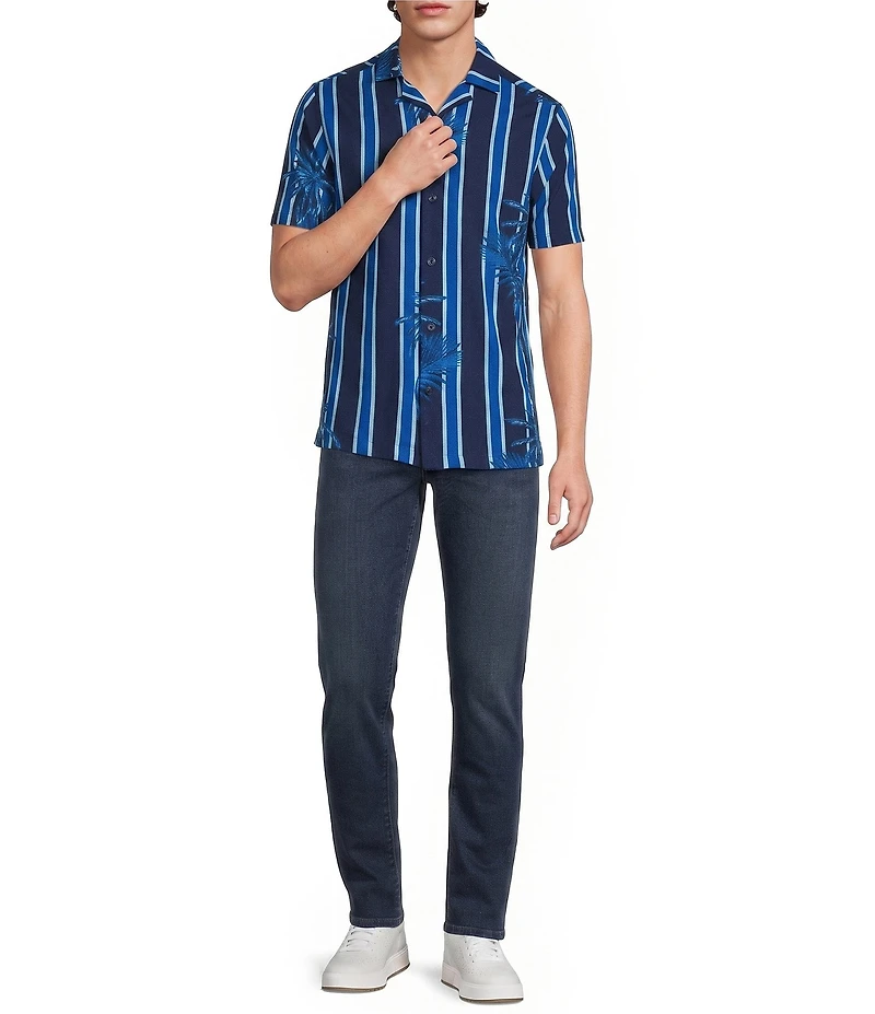 Murano Palm Stripe Cabana Camp Shirt